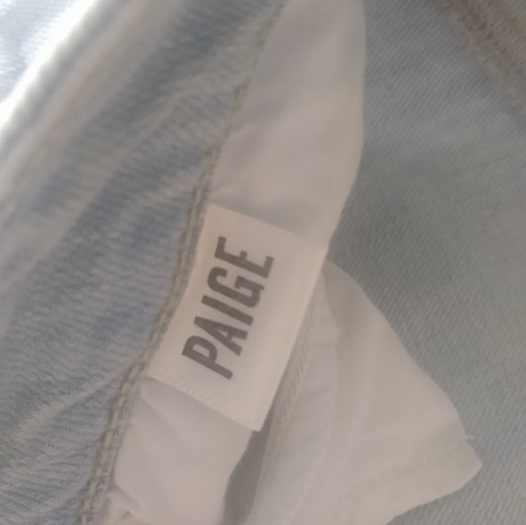 Paige Porter Relaxed Straight Jeans Sz. 24 Light Wash 90s fit Distressed - Picture 5 of 15